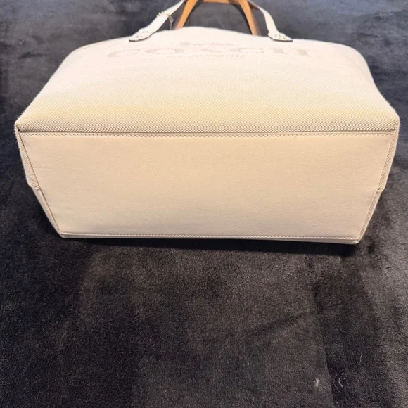 Coach Chalk Signature Horse & Carriage Leather Jacquard City Zip Tote Bag - Picture 4 of 12